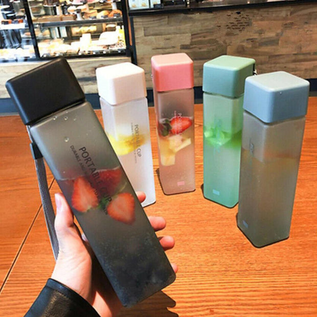 Square Transparent Water Bottle